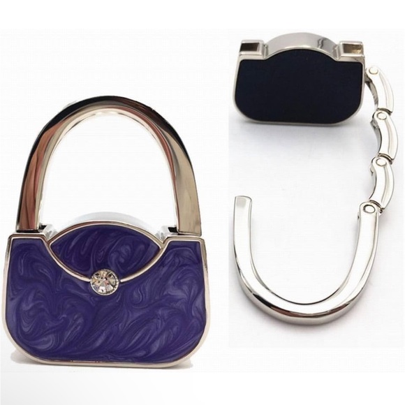 🛍️NEW Purse Hook/ Bag Charm Table Hanger Foldable Mini Handbag Shape - Picture 5 of 6